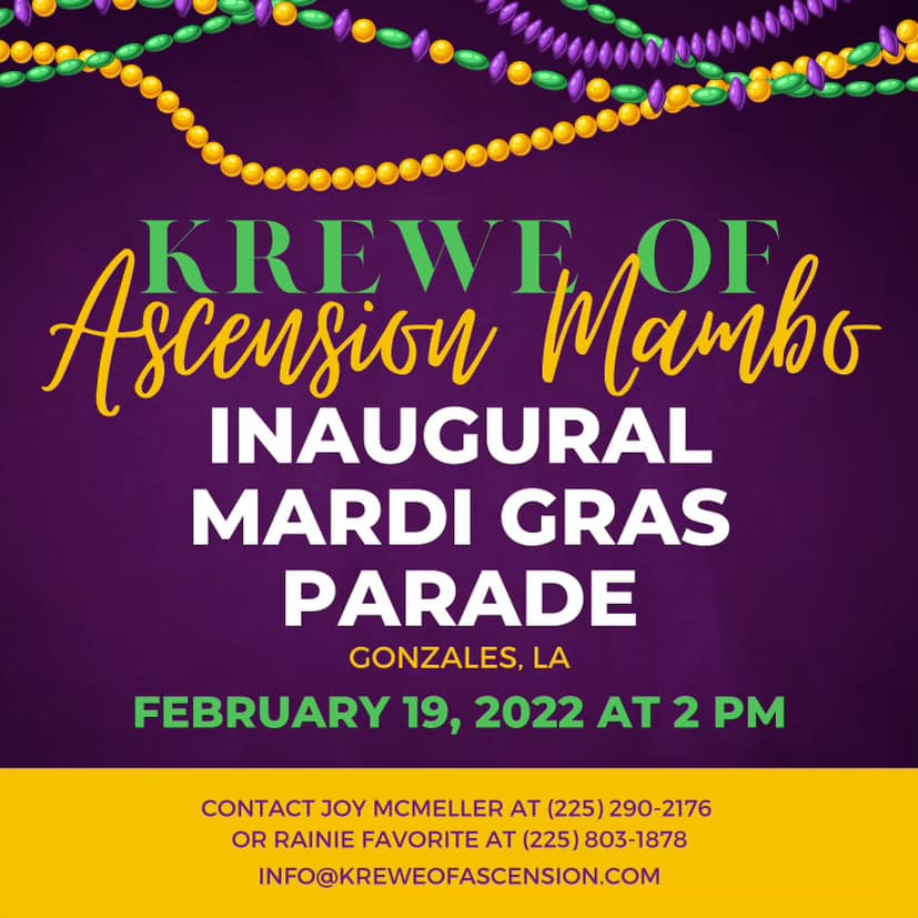 Krewe of Ascension Mambo- Inaugural Mardi Gras Parade