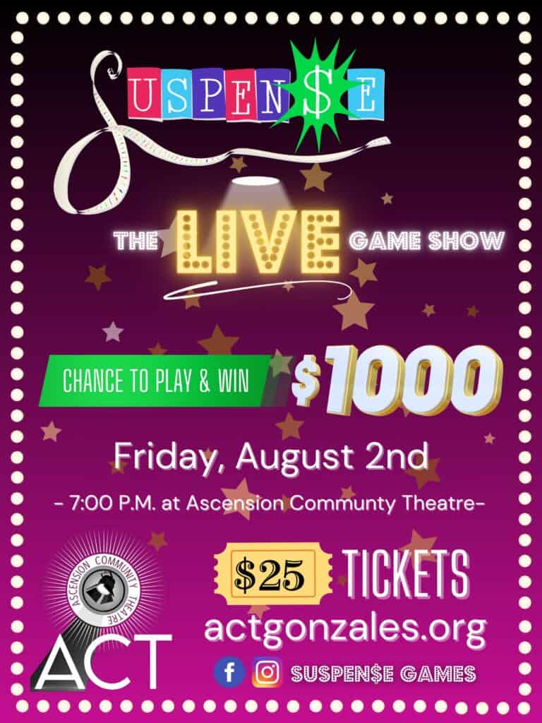 Suspense Live! is coming to Ascension Community Theatre on Friday night, August 2nd at 7:00