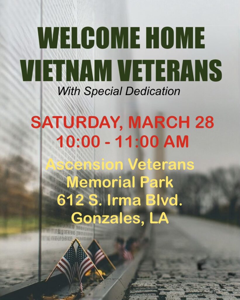 Welcome home vietnam veterans at ascension veterans park